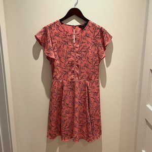 Banana Republic Salmon Pink Flutter Sleeve Dress 2p